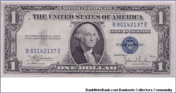 1935 C $1 SILVER CERTIFICATE Banknote