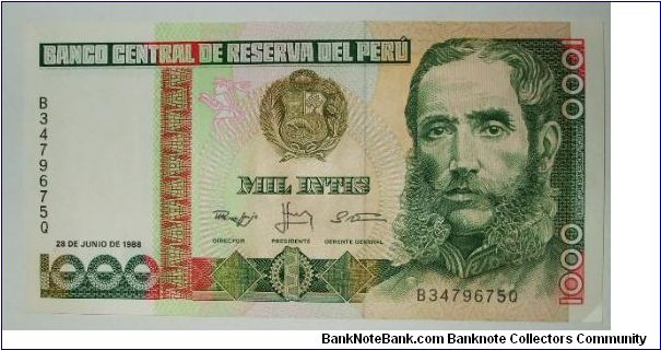 1000 intis Banknote