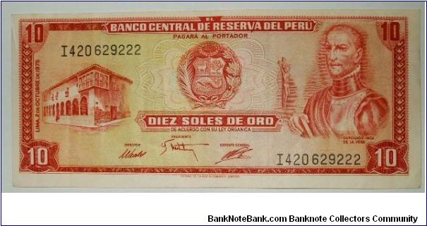 10 pesos de oro peru Banknote