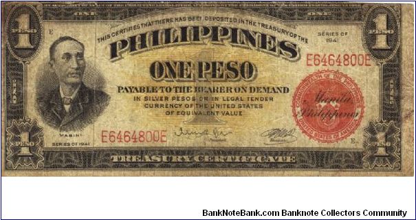 PI-89c Philippine 1 Pesos note. Banknote