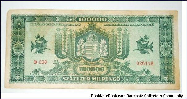 Banknote from Hungary year 1946