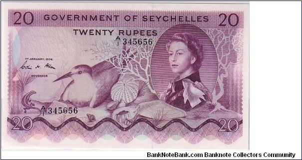 GOVERNMENT OF SEYCHELLE-
 20 RUPEES Banknote