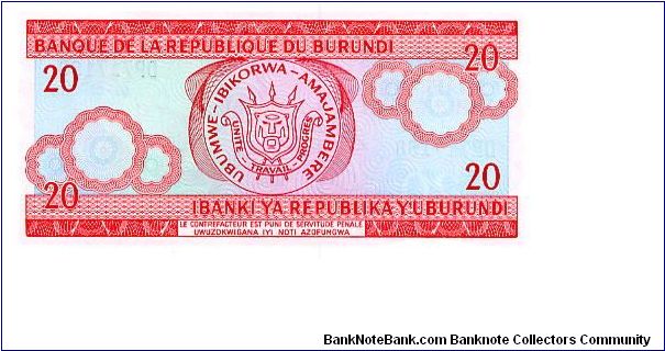 Banknote from Burundi year 2005