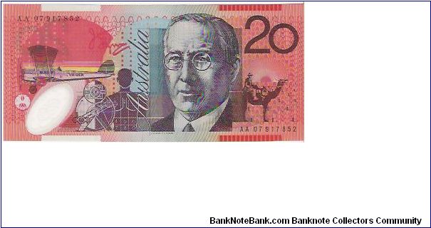 20 DOLLARS

POLYMER NOTE

AA 07 917 852 Banknote