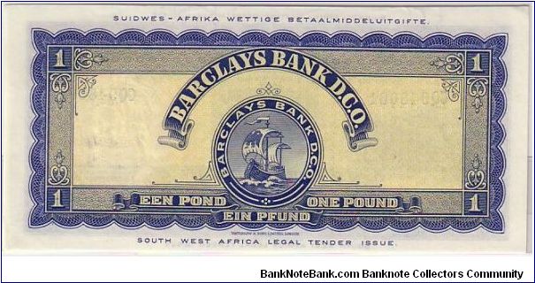 Banknote from Namibia year 1956