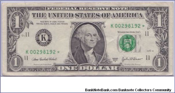 2003 A DALLAS FRN
*STAR NOTE*

1 OF 640,000 NOTES PRINTED IN THIS RUN Banknote