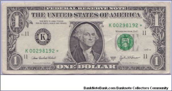 2003 A DALLAS FRN
*STAR NOTE*

1 OF 640,000 NOTES PRINTED IN THIS RUN Banknote