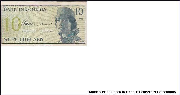 Banknote from Indonesia year 1964