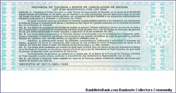 Banknote from Argentina year 1991