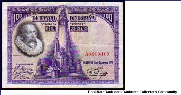 100 Pesetas

Pk 76a
==================
15-August-1928
================== Banknote