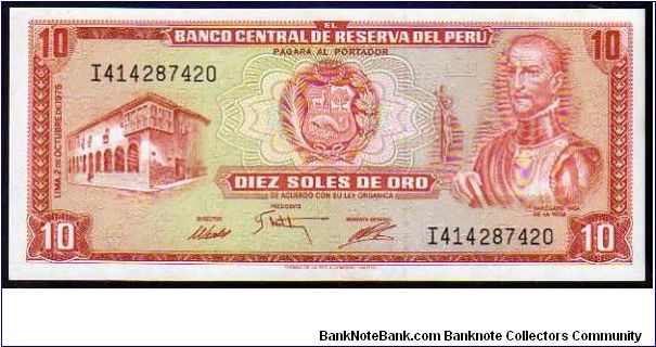 10 Soles de Oro
Pk 106 Banknote