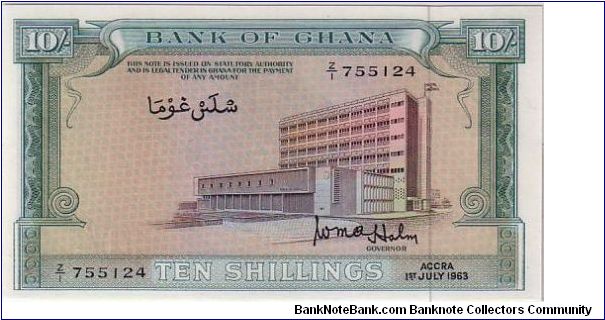 BANK OF GHANA-
 10/- Banknote
