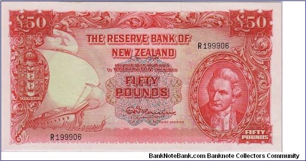 RESERVE BANK OF N.Z.
50 POUNDS Banknote