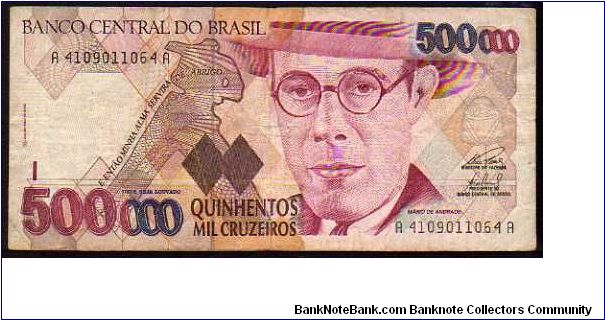 500'000 Cruzeiros__
Pk 236b Banknote