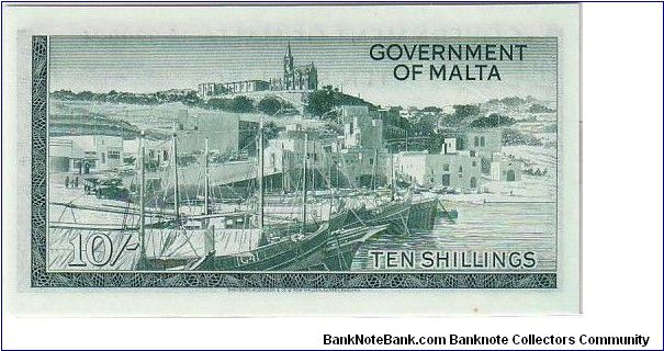 Banknote from Malta year 1956
