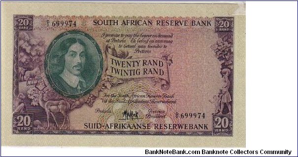 RESERVE BANK OF SOUTH AFRICA-
 20 RANK Banknote