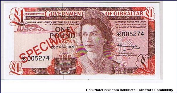 GIBRALTAR-
 1 POUND Banknote