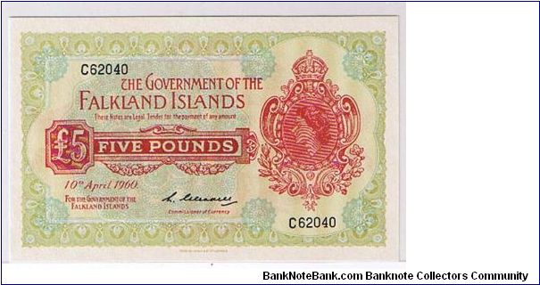 FALKLAND ISLANDS-
 5 POUNDS Banknote