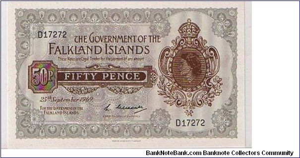 FALKLAND ISLANDS-
 50 PENCE Banknote