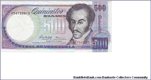 500 BOLIVARES

V54788815 Banknote