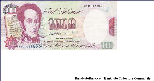 1000 BOLIVARES

M102418663 Banknote