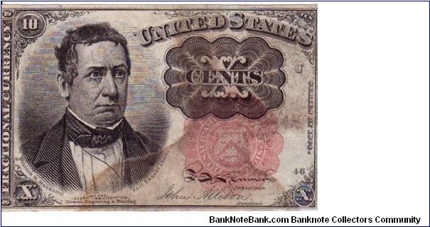 FR# 1265, Fifth Issue Fractional Currency - 10 Cents Banknote