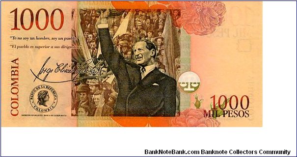 Banknote from Colombia year 2001