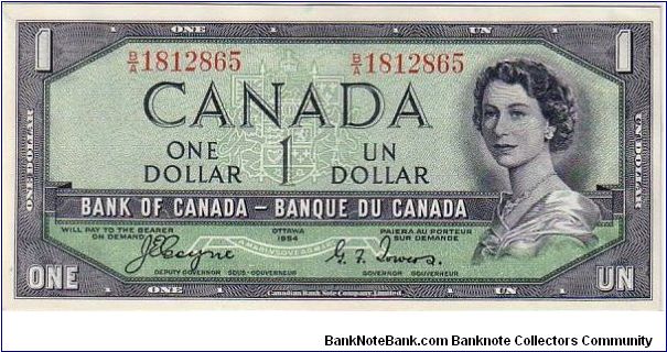 BANK OF CANADA-
 $1.0 QEII DEVIL IN HER HAIR Banknote