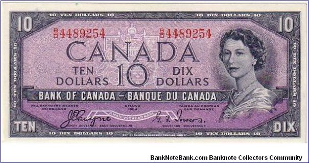 BANK OF CANADA-
$10.0 QEII DEVIL IN HER HAIR Banknote