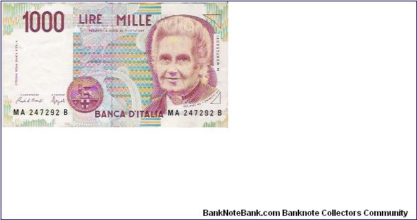 1000 LIRE

MA 247292 B Banknote