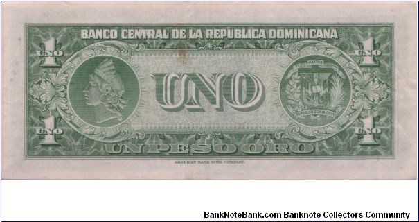 Banknote from Dominican Republic year 1962