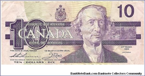 10 dollars; 1989 Banknote