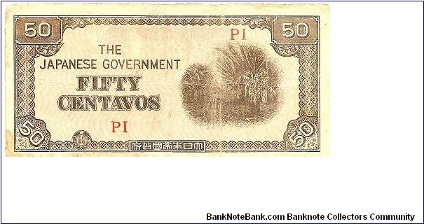 50 centavos; 1942

Japanese occupation note for use in Phillipines Banknote