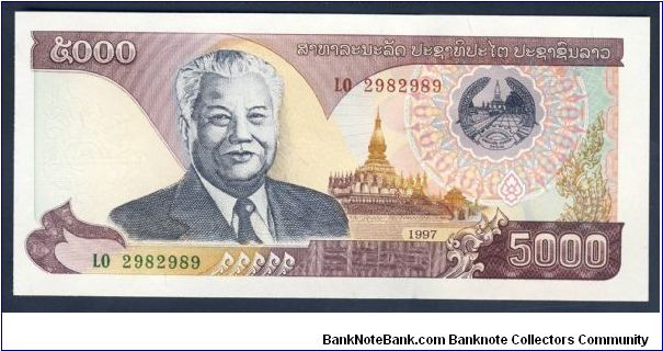 Laos 5000 Kip 1997 P34. Banknote