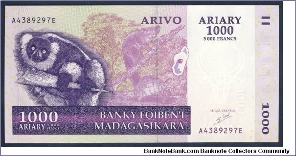 Madagascar 1000 Ariary 2004 P89. Banknote