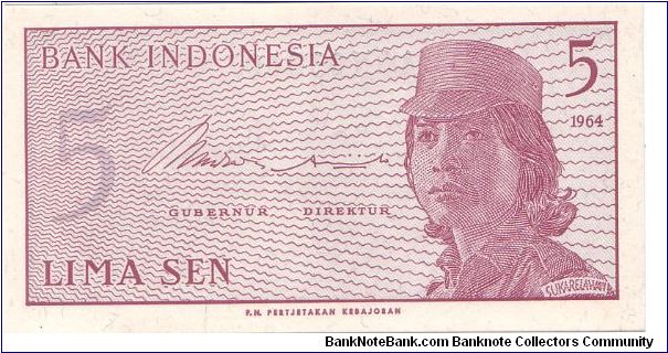 1694 BANK INDONESIA 5 SEN


P91 Banknote