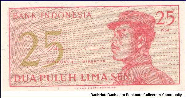 1964 BANK INDONESIA 25 SEN

P93 Banknote