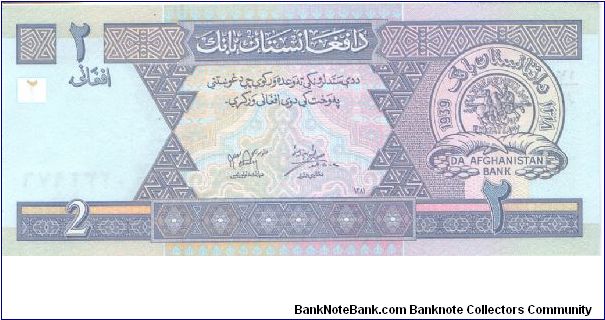 2001 DA AFGHANISTAN BANK 2 AFGHANIS


P65 Banknote