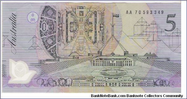 FIVE DOLLARS

POLYMER

AA 70593349 Banknote