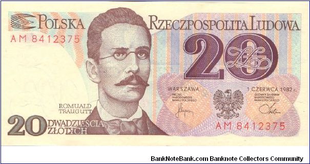 1983 PEOPLE REPUBLIC OF POLAND 20 ZL0TYCH

P149a Banknote