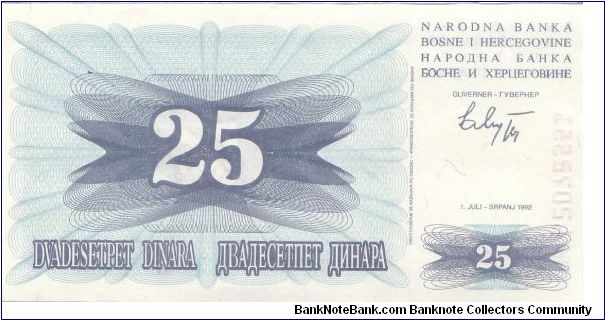 Banknote from Bosnia year 1992