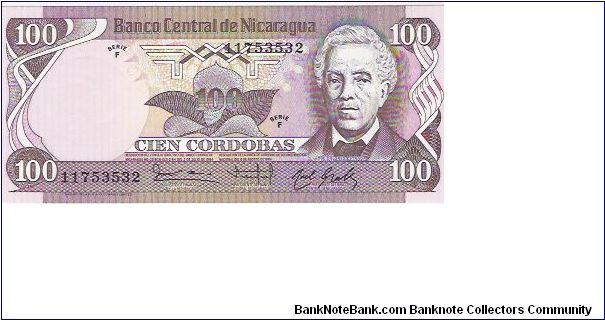 SERIE F

100 CORDOBAS

11753532

P # 141 Banknote