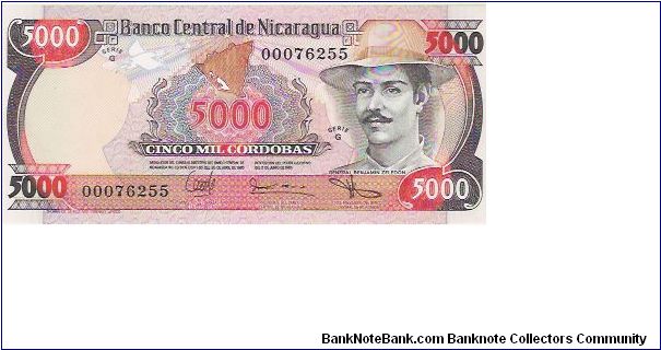 SERIE G

5000 CORDOBAS

00076255

P # 146 Banknote