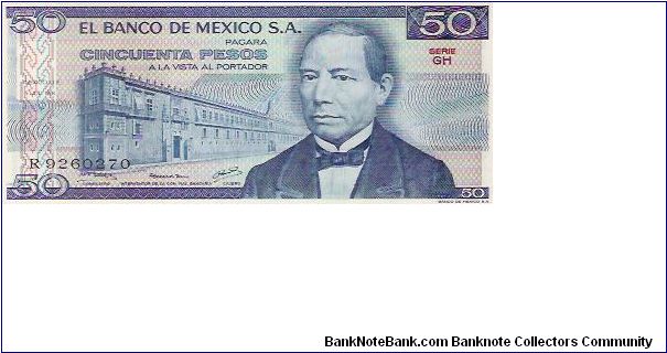 SERIE GH

50 PESOS

R 9260270

P # 67A Banknote