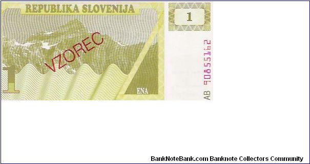 VZOREC

1 TOLAR

AB 90855162

P # 1S1 Banknote