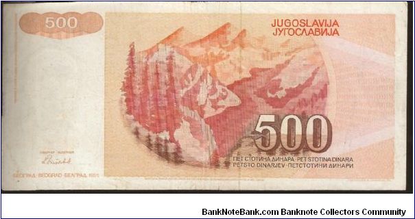 Banknote from Yugoslavia year 1991