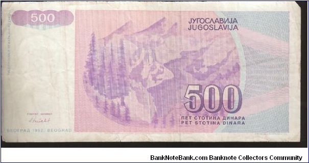 Banknote from Yugoslavia year 1992
