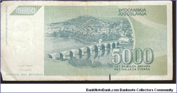 Banknote from Yugoslavia year 1992