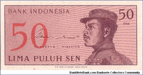 1964 BANK INDONESIA 50 SEN

P94a Banknote