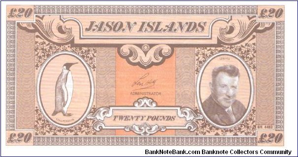 1979 JASON ISLANDS 20 POUNDS

*NOTES VALID ONLY TILL DECEMBER 31, 1979* Banknote